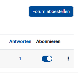 Screenshot des Forum abbestellen Buttons