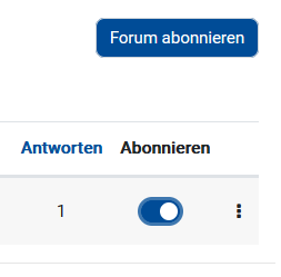 Screenshot eines Forums wo das Forum nicht abonniert ist, aber das einzelne Thema schon