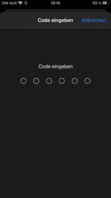 Zur Installation wird der Entsperrcode benötigt (falls einer vergeben wurde). Geben Sie den Code ein und Sie werden direkt weitergeleitet.