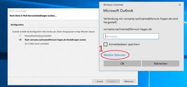 (1) Wählen Sie "Weitere Optionen"