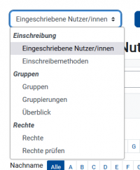 Screenshot des weiteren Menüs im Reiter Teilnehmer*innen