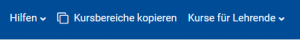 Screenshot wo der Kursbereiche Kopieren Link zu finden ist