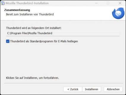 Nun starten Sie die eigentliche Installation mit einem Klick auf ‚Installieren‘.