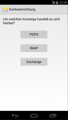 Im nächsten Schritt müssen Sie das Protokoll auswählen, welches für das Postfach genutzt werden soll. Hier wählen Sie bitte IMAP aus.