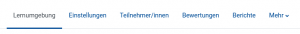 Screenshot des Menüs eines Kurses in Moodle