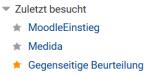 Liste der zuletzt besuchten Lernumgebungen