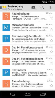 Sie können nun auf Ihre E-Mails zugreifen, sowie alle erstellten Ordner in Ihrem Postfach.