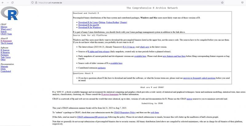 Datei:R-Installation-Windows04 CRAN Server Muenster Installation.JPG
