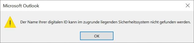 Sollte ein Fehlertext mit der Meldung "Der Name Ihrer digitalen ID kann vom zugrunde liegenden Sicherheitssystem nicht gefunden werden" erscheinen, können verschiedene Ursachen dafür verantwortlich sein. Der Anhang einer E-Mail wurde als EML gespeichert und beim Öffnen der Datei erscheint die Fehlermeldung. Alternativ wurde eine E-Mail mit einem veralteten Verschlüsselungsalgorithmus empfangen. Unsere Tests haben ergeben, dass sich das Problem lösen lässt, indem Sie Outlook im Web nutzen, falls es sich um eine E-Mail im Anhang handelt. Alternativ können Sie den Anhang auch an einen Kollegen oder eine Kollegin mit Thunderbird oder Outlook für Mac (als Anhang) senden. Diese können den Anhang öffnen und danach an Sie weiterleiten.
