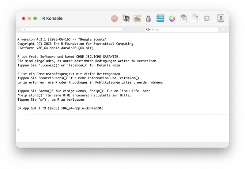 R-Konsole auf einem Apple-Rechner
