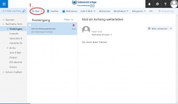 Erzeugen Sie eine neue e-Mail durch klick auf (1) "Neu"