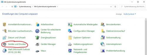 2. Klicken Sie "Geräte und Drucker"