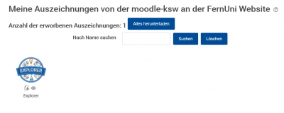 Anzeige der erworbenen Auszeichnungen