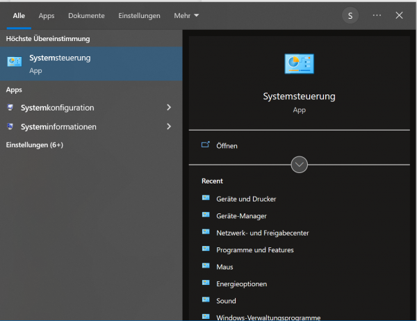 Systemsteuerung