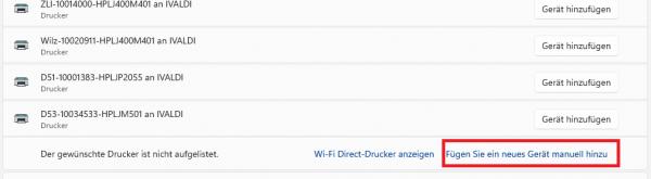 Nach unten scrollen und manuell hinzufügen auswählen