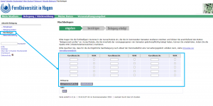 Dieser Screenshot zeigt den Navigationspfad zur Nachbelegung im Virtuellen Studienplatz bis zum Klick auf "Nachbelegen"