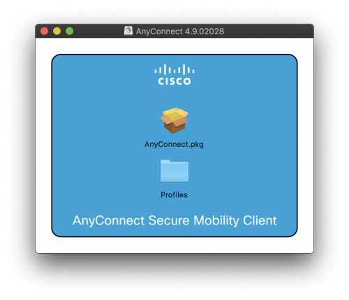 Zum Starten der Installation drücken Sie bitte auf "AnyConnect.pkg".