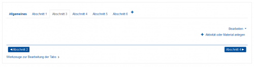 Screenshot des Links zum Öffnen der Werkzeuge zum Bearbeiten