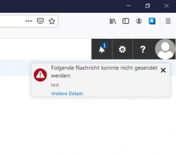 In OWA erhalten Sie im Fehlerfall eine Benachrichtigung, wenn Sie nun auf "Weitere Details" klicken, können Sie die Meldung genauer einsehen.