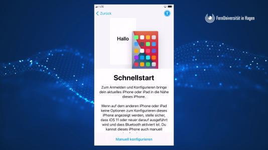 Achten Sie bei der Einrichtung darauf, dass kein anderes iOS Gerät in der Nähe liegt - wählen Sie "Manuell konfigurieren" aus.